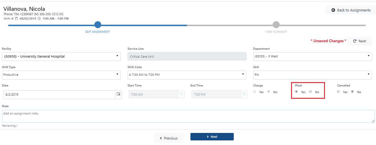 Floating an Assignment