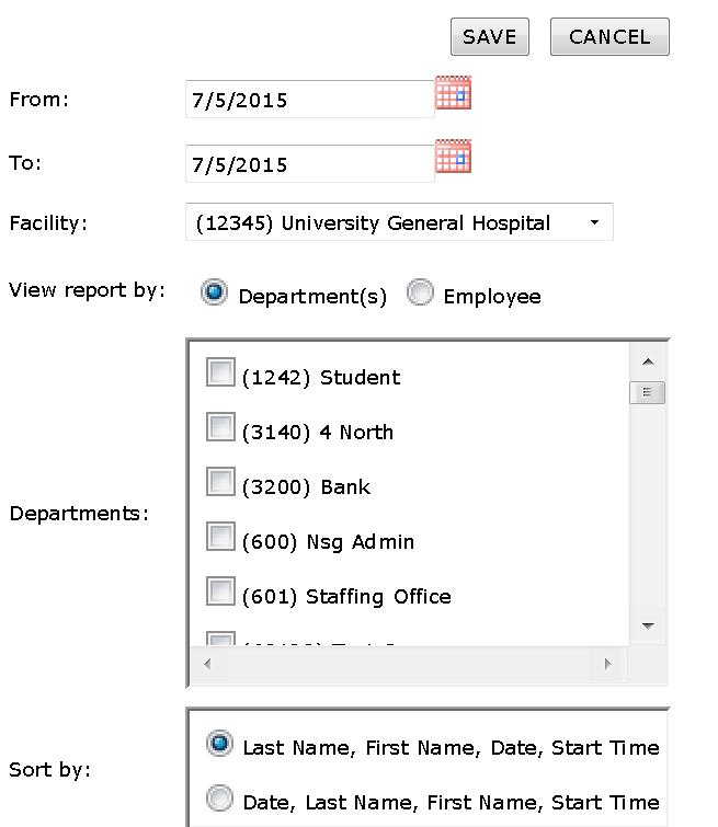 Unscheduled Absences Report